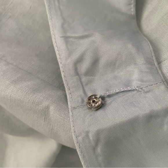 # 4/33 LOFT Light Blue Midi Dress 100% linen, size 10 - Picture 3 of 4